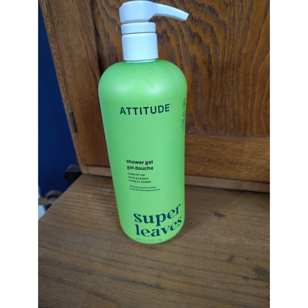 Attitude Super Leaves Shower Gel PEAR & AMBER Body Wash  32 oz
